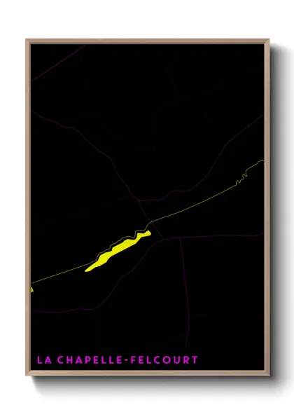 Une affiche de carte sur La Chapelle-Felcourt