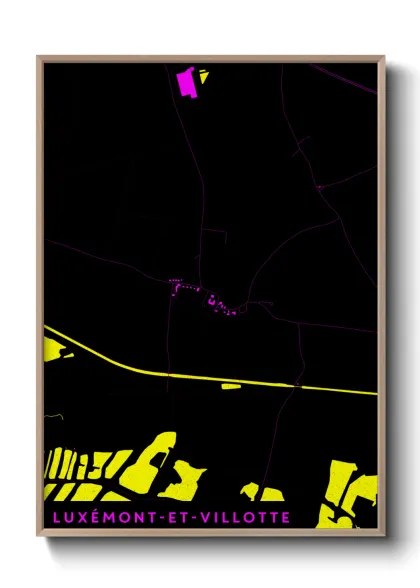 Une affiche de carte sur Luxémont-et-Villotte