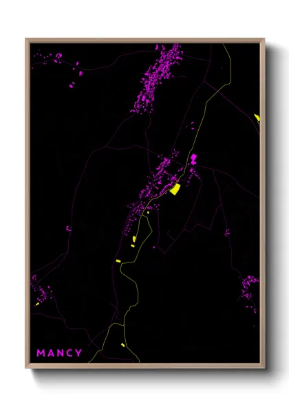Une affiche de carte sur Mancy