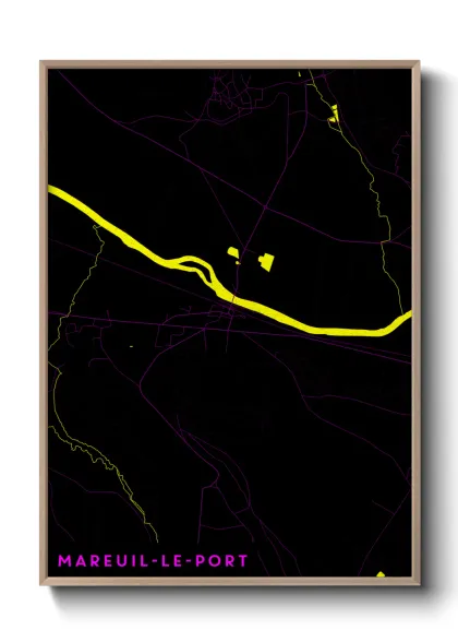 Une affiche de carte sur Mareuil-le-Port
