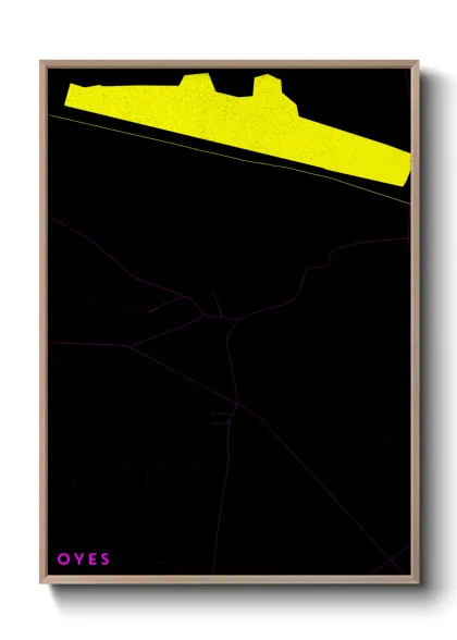 Une affiche de carte sur Oyes