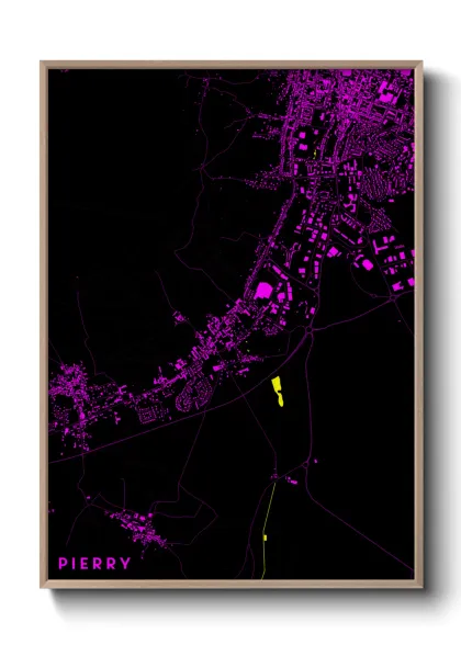 Une affiche de carte sur Pierry