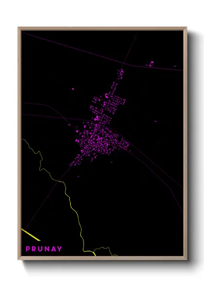 Une affiche de carte sur Prunay