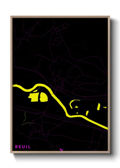 Une affiche de carte sur Reuil