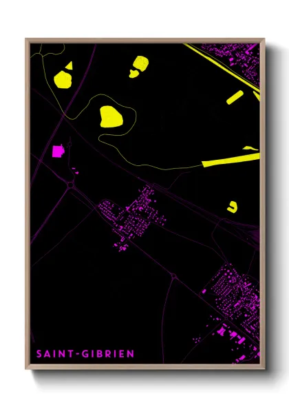 Une affiche de carte sur Saint-Gibrien