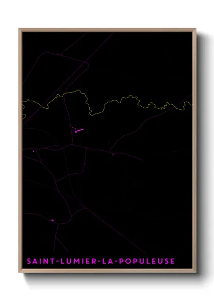 Une affiche de carte sur Saint-Lumier-la-Populeuse