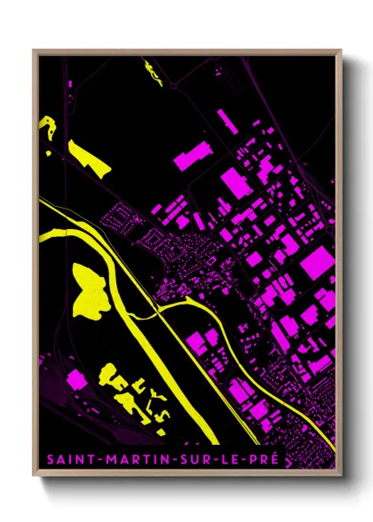 Une affiche de carte sur Saint-Martin-sur-le-Pré