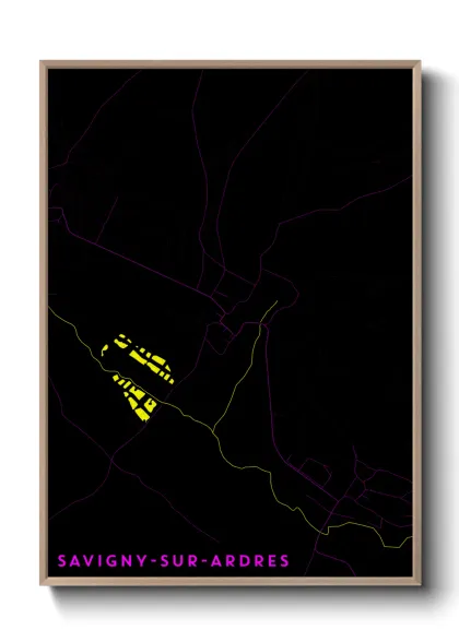 Une affiche de carte sur Savigny-sur-Ardres