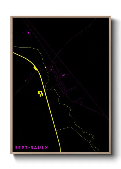 Une affiche de carte sur Sept-Saulx