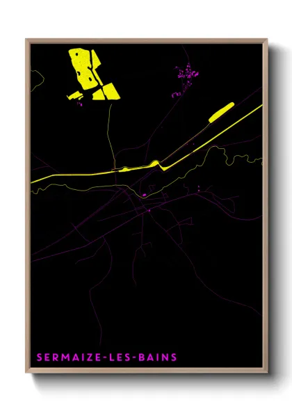Une affiche de carte sur Sermaize-les-Bains