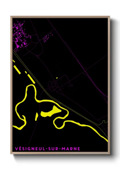 Une affiche de carte sur Vésigneul-sur-Marne
