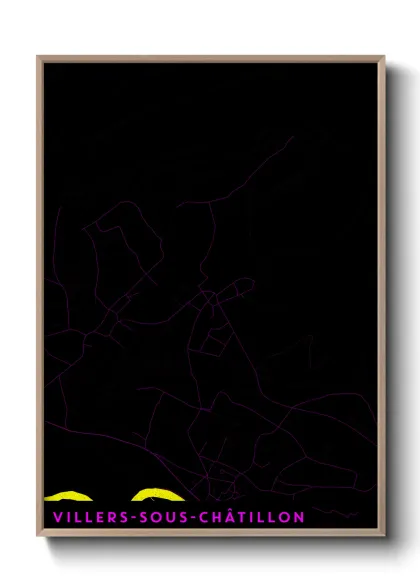 Une affiche de carte sur Villers-sous-Châtillon