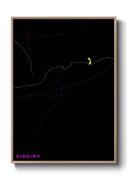 Une affiche de carte sur Virginy