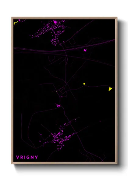 Une affiche de carte sur Vrigny