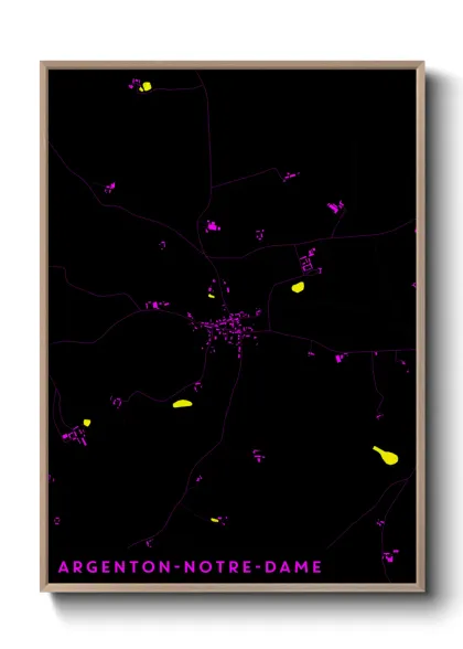 Une affiche de carte sur Argenton-Notre-Dame