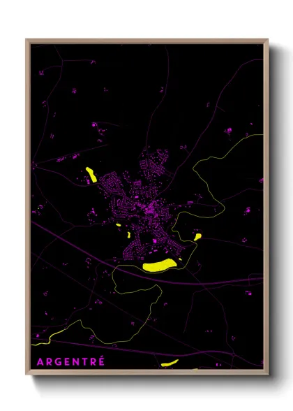 Une affiche de carte sur Argentré