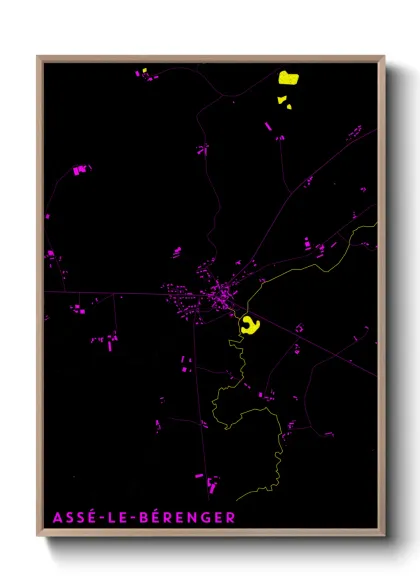 Une affiche de carte sur Assé-le-Bérenger