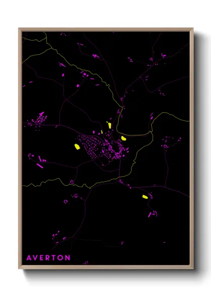 Une affiche de carte sur Averton