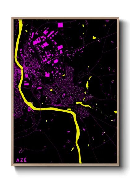 Une affiche de carte sur Azé