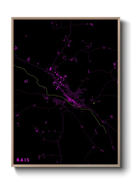 Une affiche de carte sur Bais