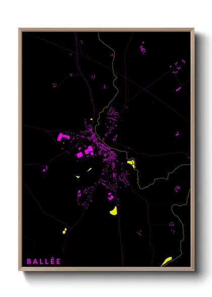 Une affiche de carte sur Ballée