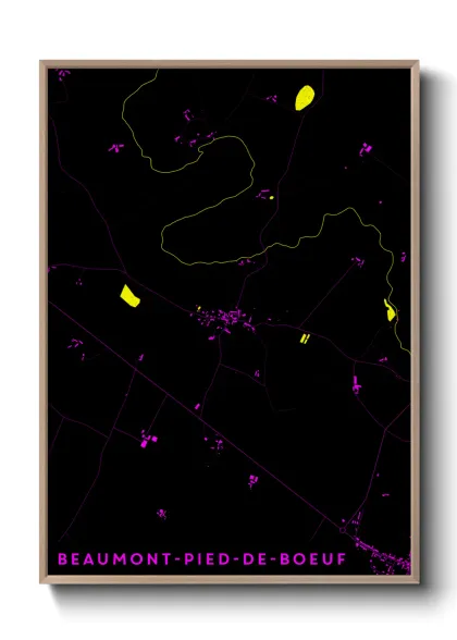 Une affiche de carte sur Beaumont-Pied-de-Boeuf
