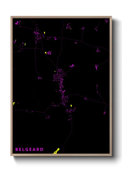 Une affiche de carte sur Belgeard