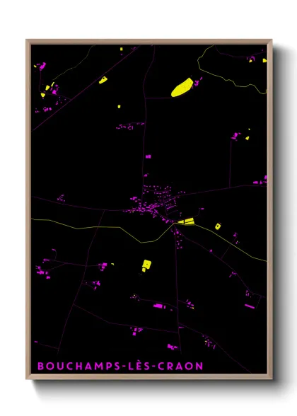 Une affiche de carte sur Bouchamps-lès-Craon