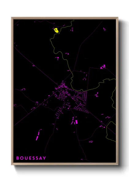Une affiche de carte sur Bouessay