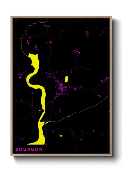 Une affiche de carte sur Bourgon