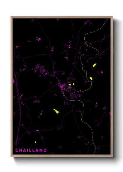 Une affiche de carte sur Chailland