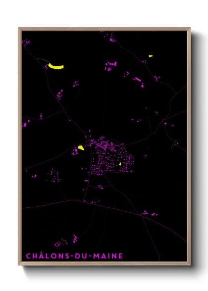 Une affiche de carte sur Châlons-du-Maine