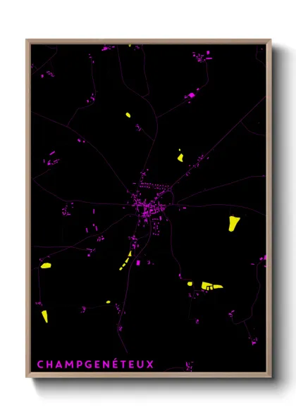 Une affiche de carte sur Champgenéteux