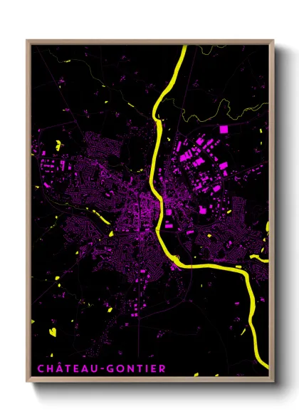 Une affiche de carte sur Château-Gontier