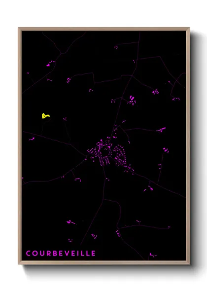 Une affiche de carte sur Courbeveille