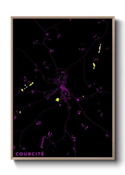 Une affiche de carte sur Courcité
