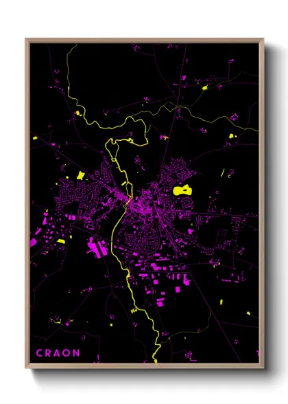 Une affiche de carte sur Craon