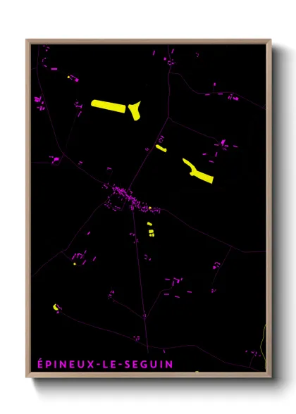 Une affiche de carte sur Épineux-le-Seguin