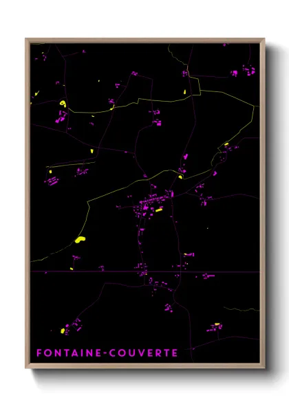 Une affiche de carte sur Fontaine-Couverte