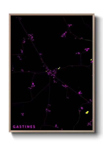 Une affiche de carte sur Gastines