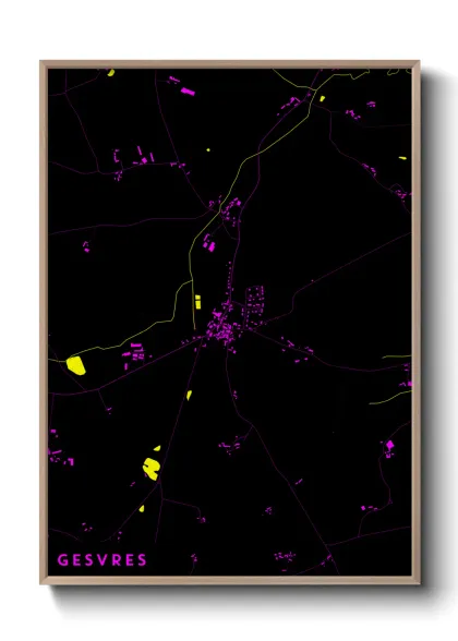 Une affiche de carte sur Gesvres