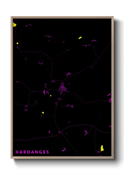 Une affiche de carte sur Hardanges