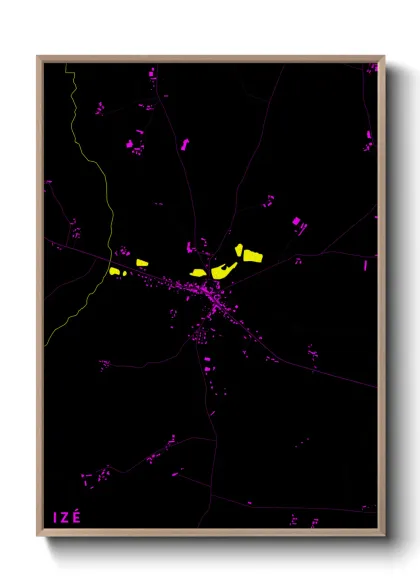 Une affiche de carte sur Izé