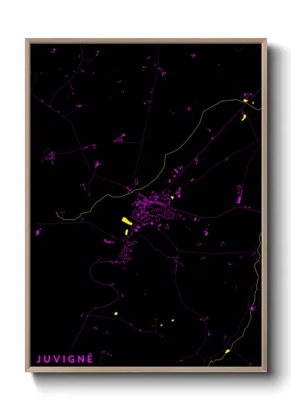 Une affiche de carte sur Juvigné