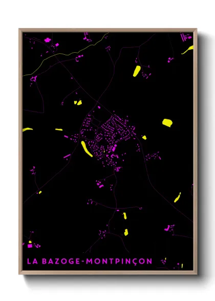 Une affiche de carte sur La Bazoge-Montpinçon