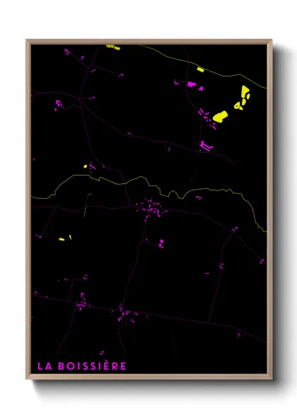 Une affiche de carte sur La Boissière