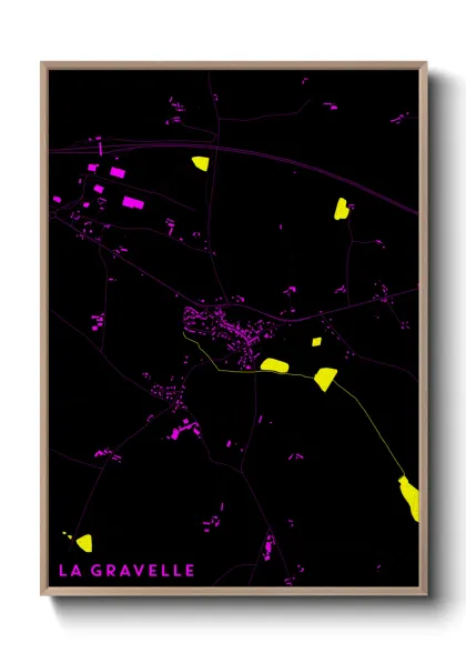 Une affiche de carte sur La Gravelle