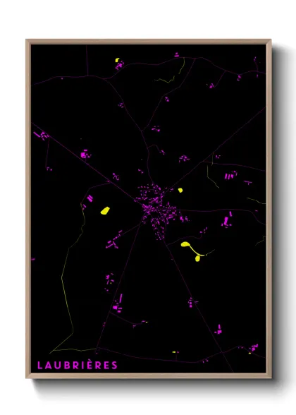 Une affiche de carte sur Laubrières