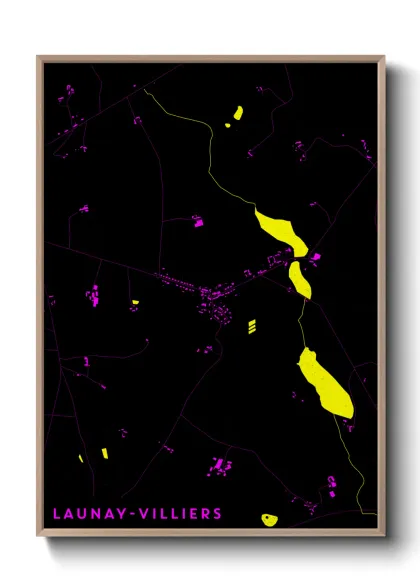 Une affiche de carte sur Launay-Villiers