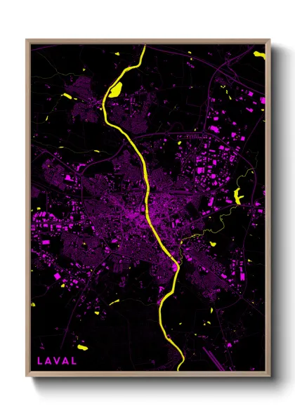 Une affiche de carte sur Laval